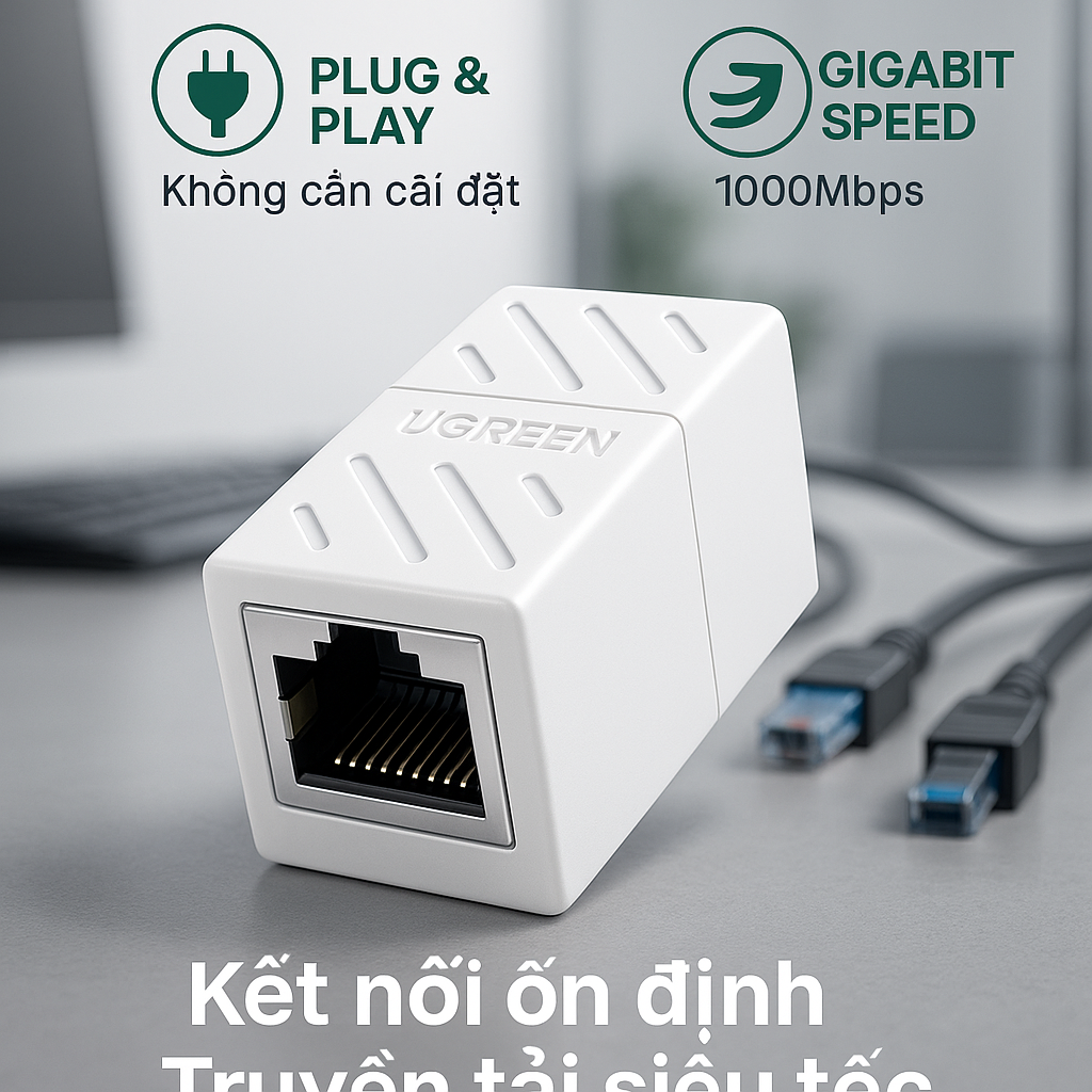 Đầu nối dây mạng Ugreen 20311 nối 2 dây mạng với nhau